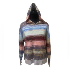 OVLA Multicolor Striped Women's Sweater with Hood GUC S